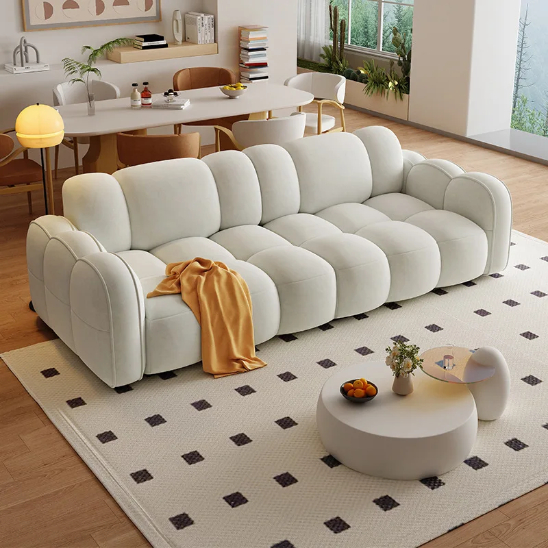 Nordic Couches Luxury Living Room Sofa Modern Living Room Furniture Velvet Sofa  Design Soft Bubble Fabric Couch for Home
