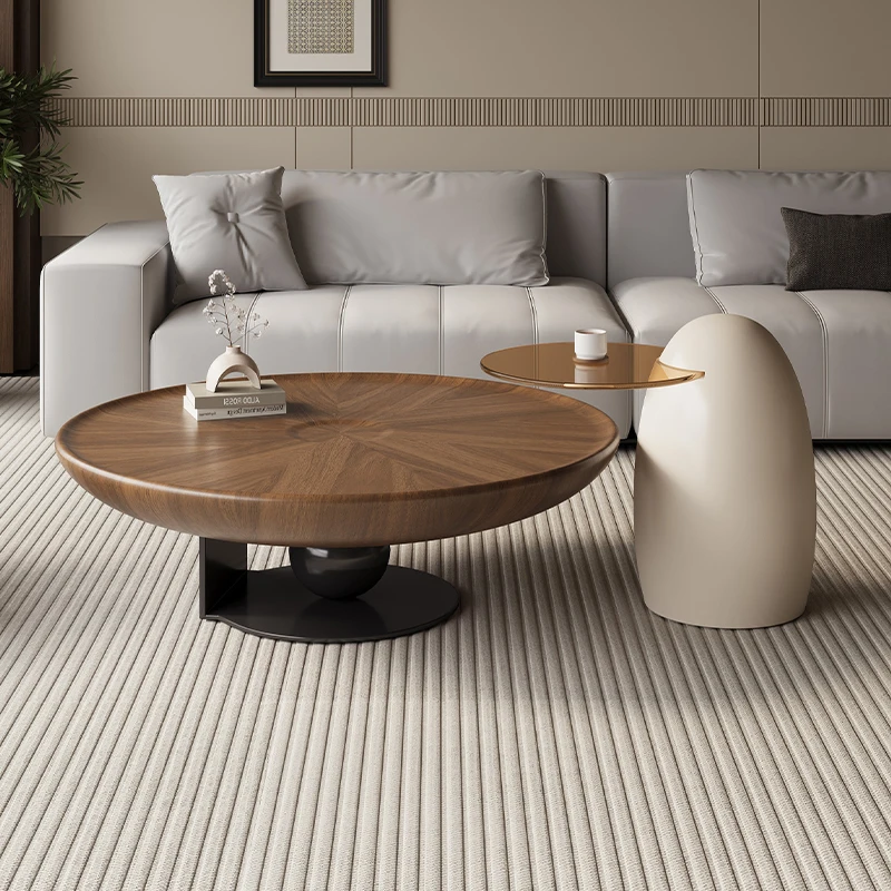 High Quality Luxury Living Room Furniture Coffee Table Modern Nordic Unique Coffee Table Solid Wood Walnut Color for Living Room