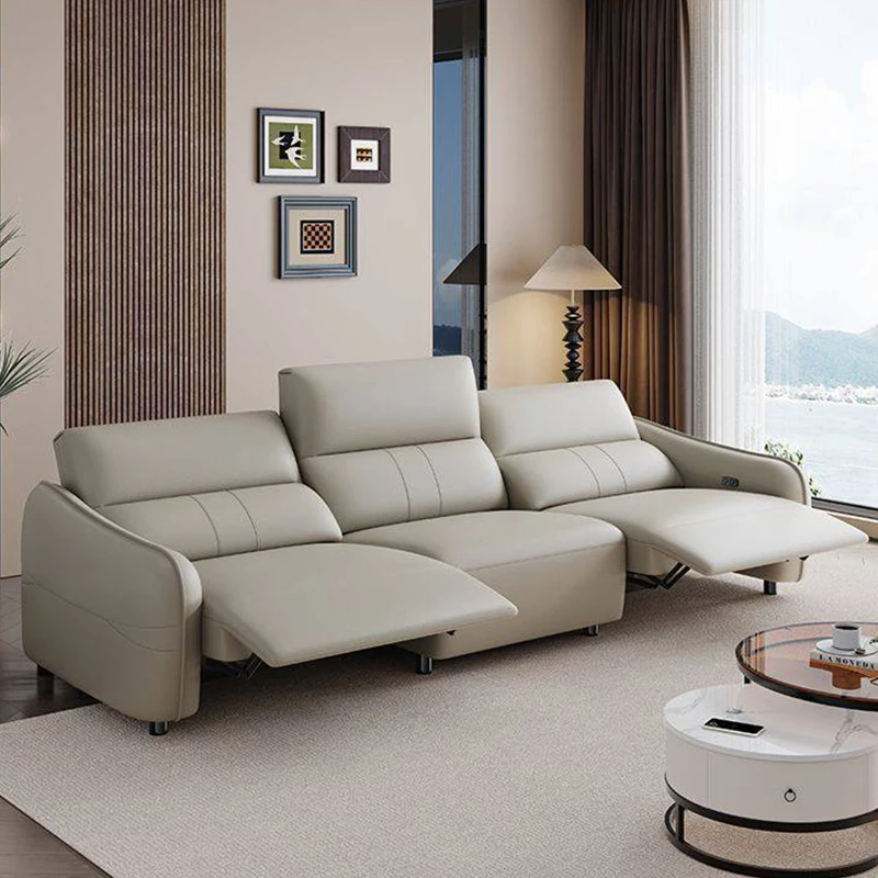 Luxury Italian Electric Sofa Bed High End New Design Leather Lounge Sofa Bed for Relaxing Adjustable Living Room Sofa for Sale